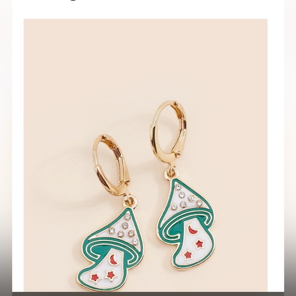 Saylor Mushroom Huggie Hoop Earrings - Picture 2 of 5